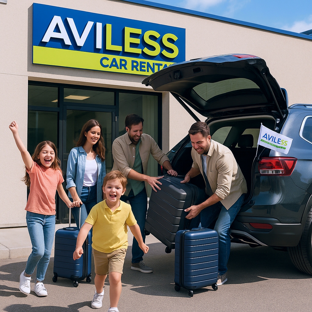 Familia disfrutando su viaje